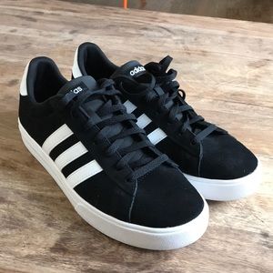 Adidas suede black and white sneakers 11.5